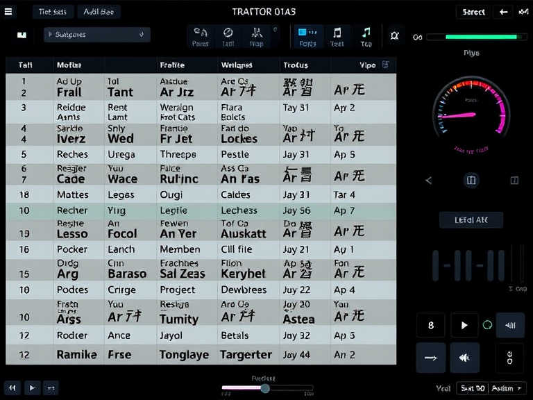 traktor font special characters