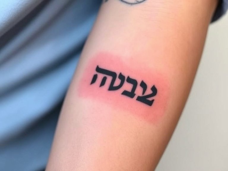 Price of a Tattoo in Hebrew on Arm קולין ברייס