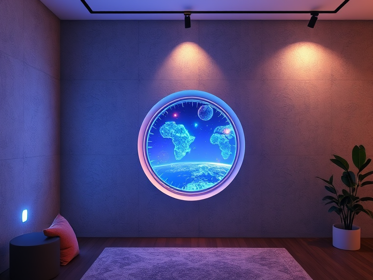 magic techno portal in wall